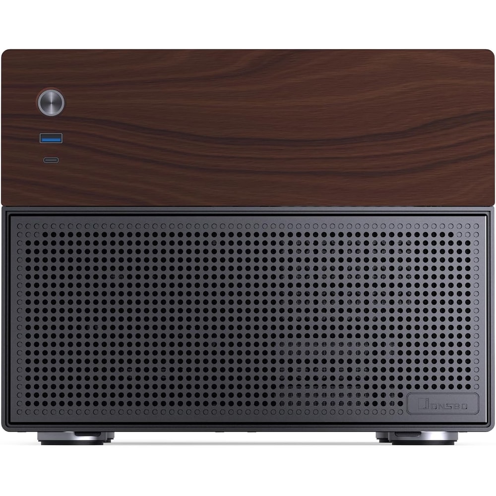 Jonsbo N4 Black NAS Chassis Compact 8Bay MicroATX Case With Walnut Panel 0