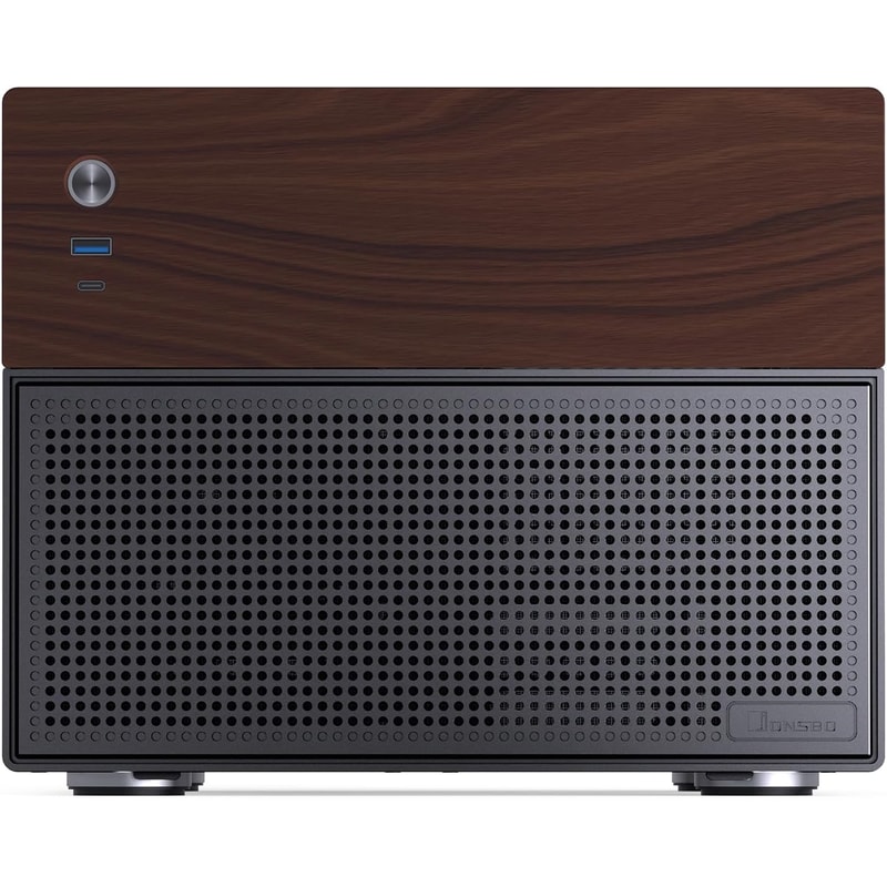 Jonsbo N4 Black NAS Chassis Compact 8Bay MicroATX Case With Walnut Panel 0