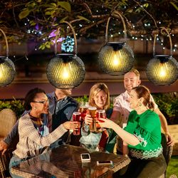 lumiglow solar hanging lantern – waterproof decorative outdoor light for garden, patio & yard