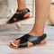 Summer Comfort Womens Flat Sandals Soft PU Leather Beach Footwear For 2025 6