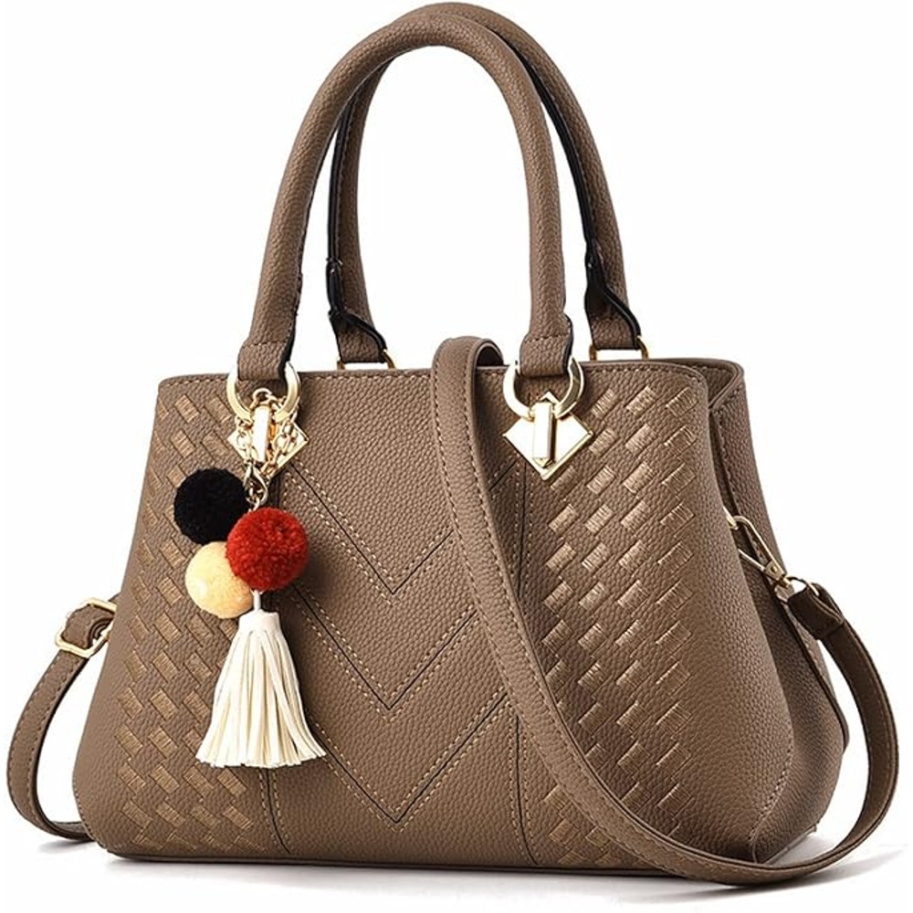 Elegant Embroidered Messenger Bag Stylish Women Leather Shoulder Handbag With Charm Accent 1