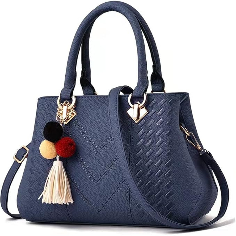 Elegant Embroidered Messenger Bag Stylish Women Leather Shoulder Handbag With Charm Accent 4