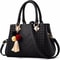 Elegant Embroidered Messenger Bag Stylish Women Leather Shoulder Handbag With Charm Accent 0