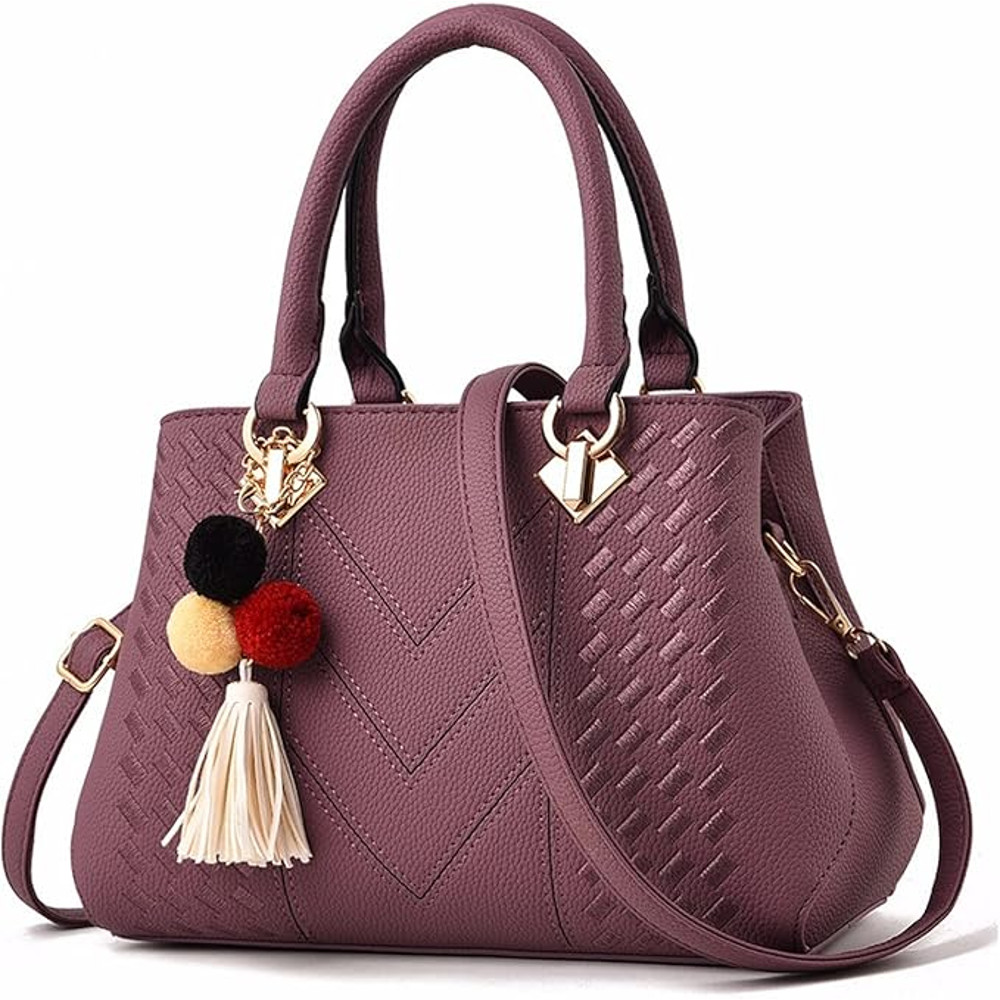 Elegant Embroidered Messenger Bag Stylish Women Leather Shoulder Handbag With Charm Accent 2