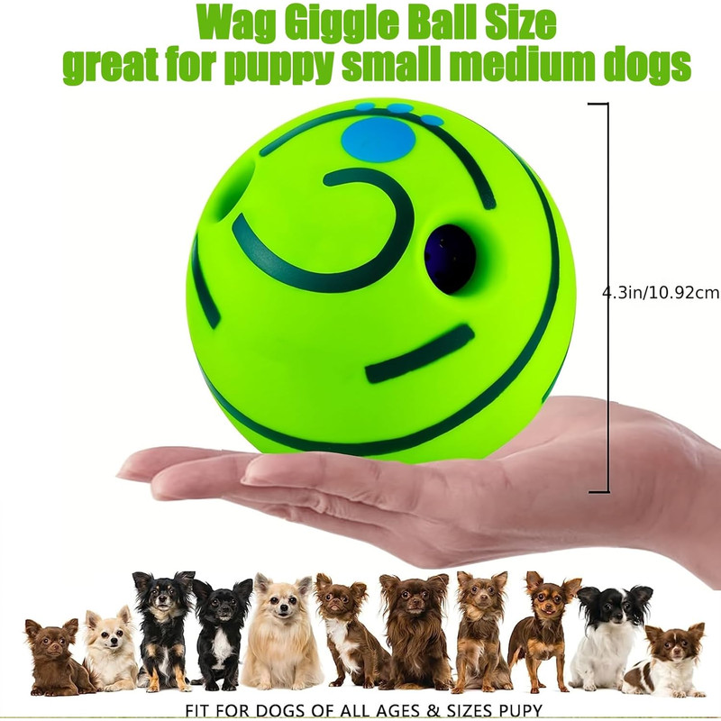 GlowintheDark Giggle Ball For Dogs  Interactive Sound Toy For Active Play  Attention 0