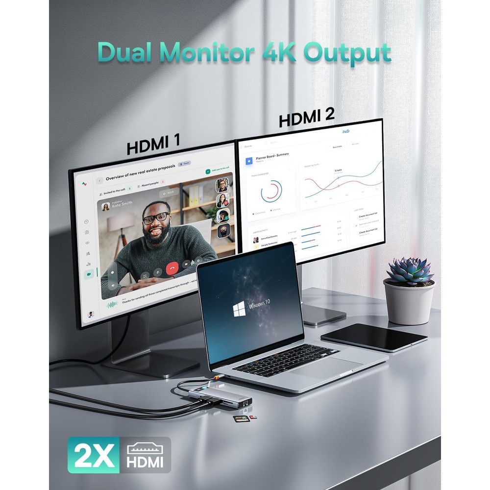 Baseus USBC Hub 7in1 Adapter 4K 60Hz HDMI 100W PD Charging Ethernet  USB 30 For MacBook And Laptop 2