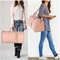 Foldable PU Leather Travel Duffel Large CarryOn Weekender Bag For Women Business  Leisure Trips 1