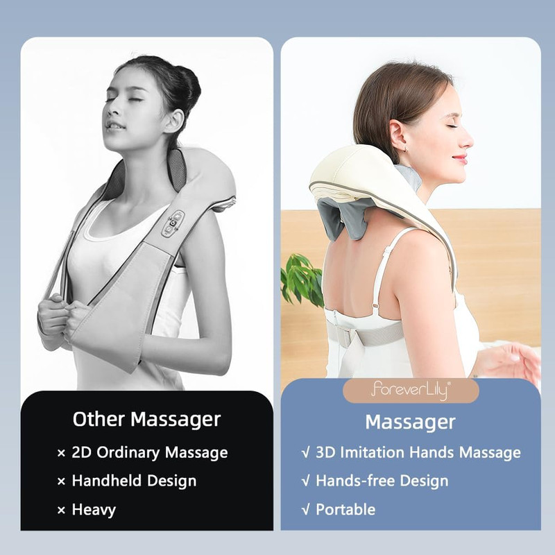 Viladepot 6D Kneading Massage Pillow  Heated Neck  Shoulder Massager With Adjustable Straps For Fat 3