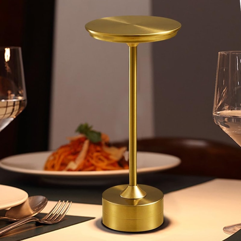 Wireless Touch Dimming LED Table Lamp Rechargeable Ambient Light For Home Bar Restaurant 0