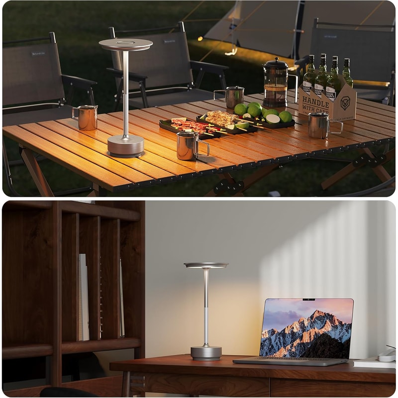 Wireless Touch Dimming LED Table Lamp Rechargeable Ambient Light For Home Bar Restaurant 4