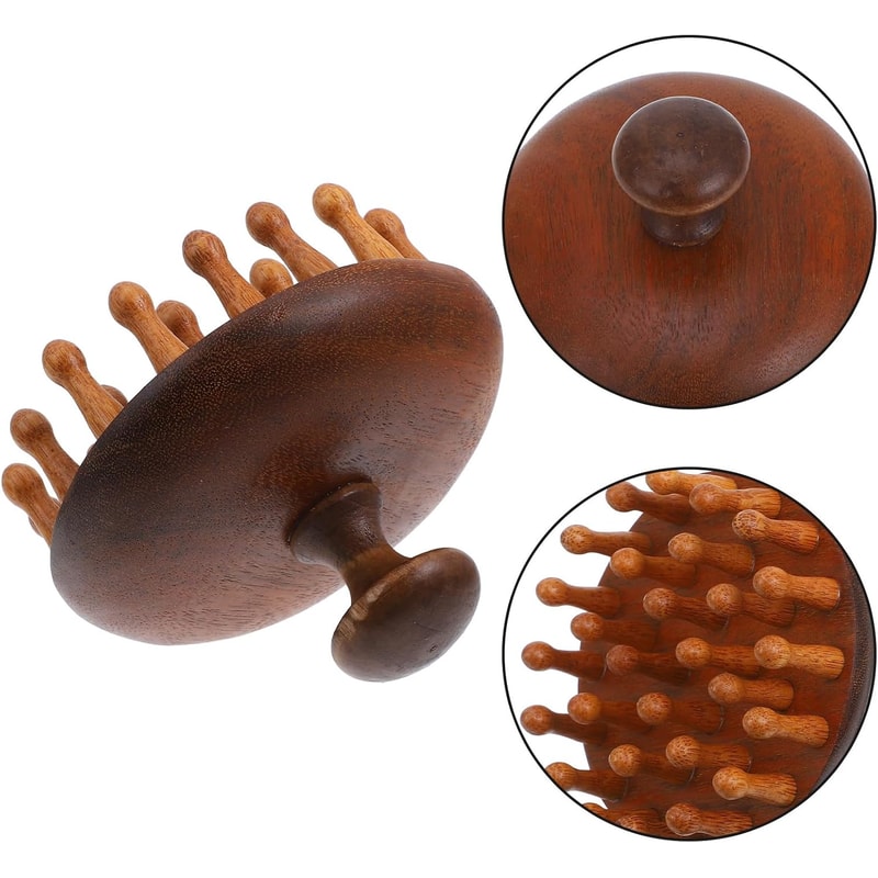 MultiFunctional Sandalwood Massage Comb Scalp Stimulator Body Guasha Tool 2