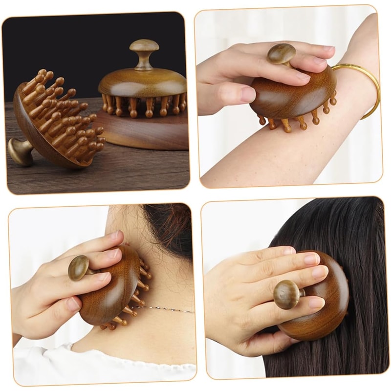 MultiFunctional Sandalwood Massage Comb Scalp Stimulator Body Guasha Tool 6