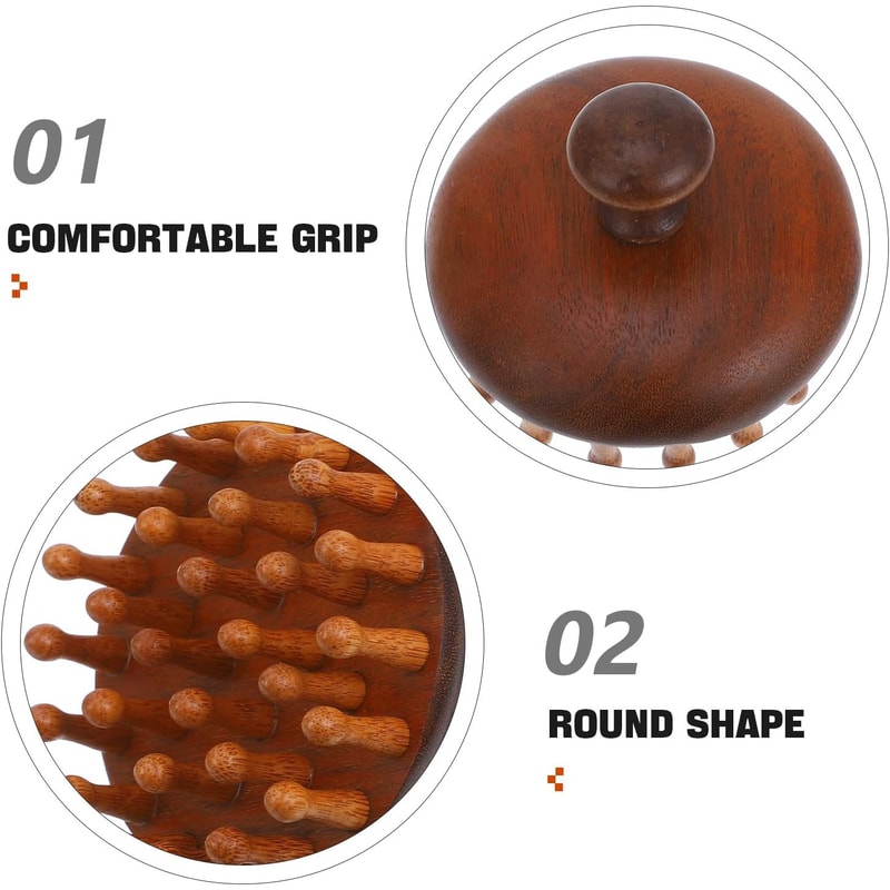 MultiFunctional Sandalwood Massage Comb Scalp Stimulator Body Guasha Tool 8