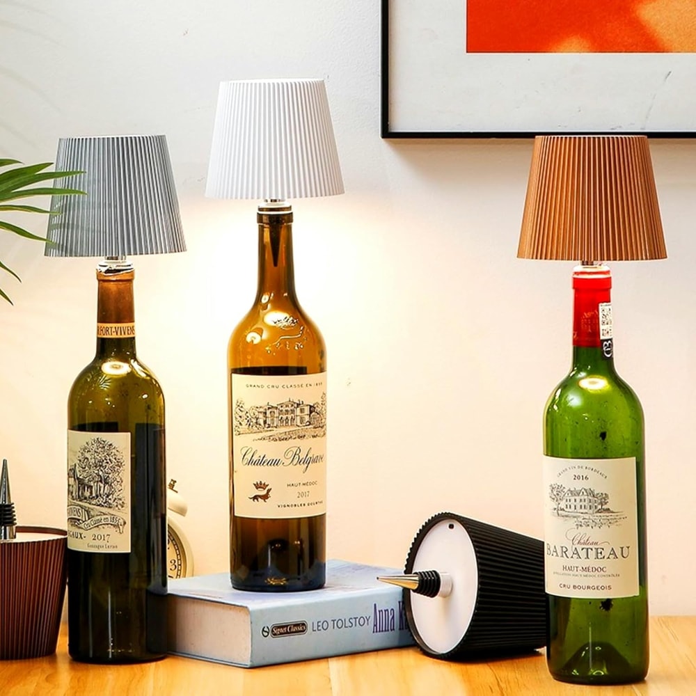 Wireless Bottle Table Lamp Touch Control Night Light With 3 Color Modes Stepless Dimming 3