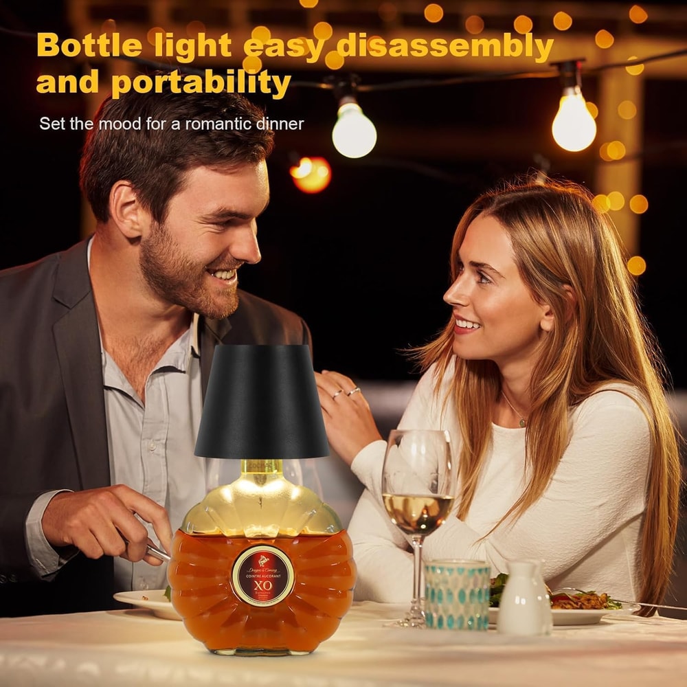 Wireless Bottle Table Lamp Touch Control Night Light With 3 Color Modes Stepless Dimming 4