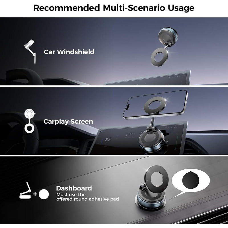 Xiaomi 360 Magnetic Car Phone Holder  Vacuum Suction Mount For Dashboard Windshield  Desktop Use 2