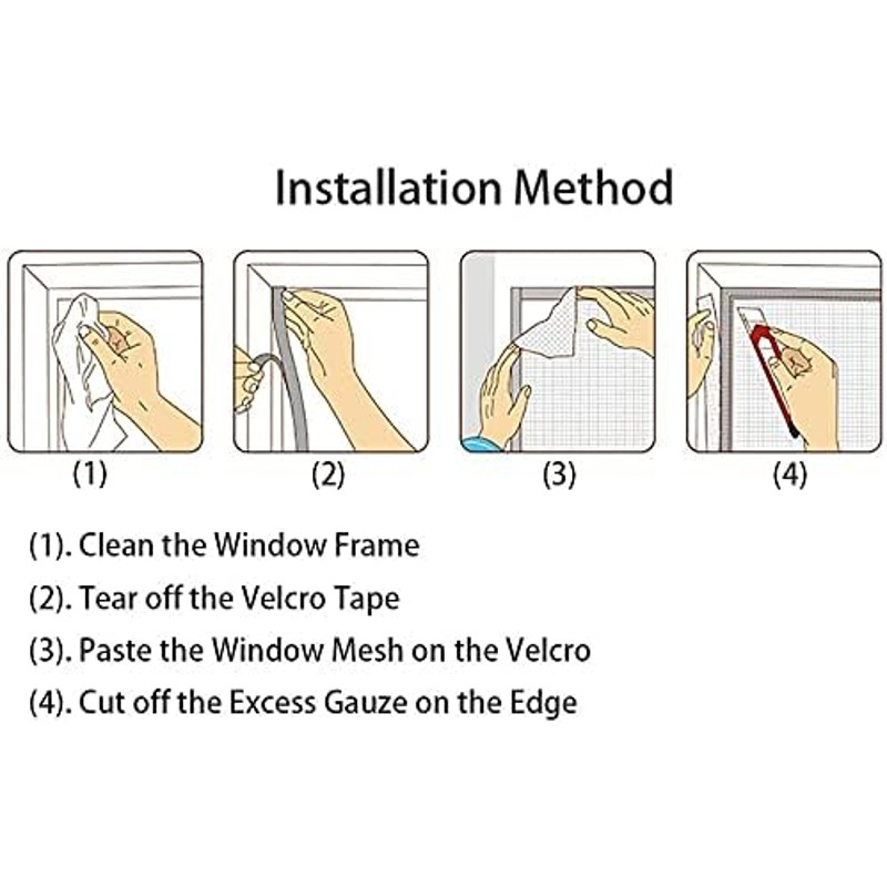 White MosquitoProof Window  Door Screen Customizable Insect Netting For Summer Ventilation 7