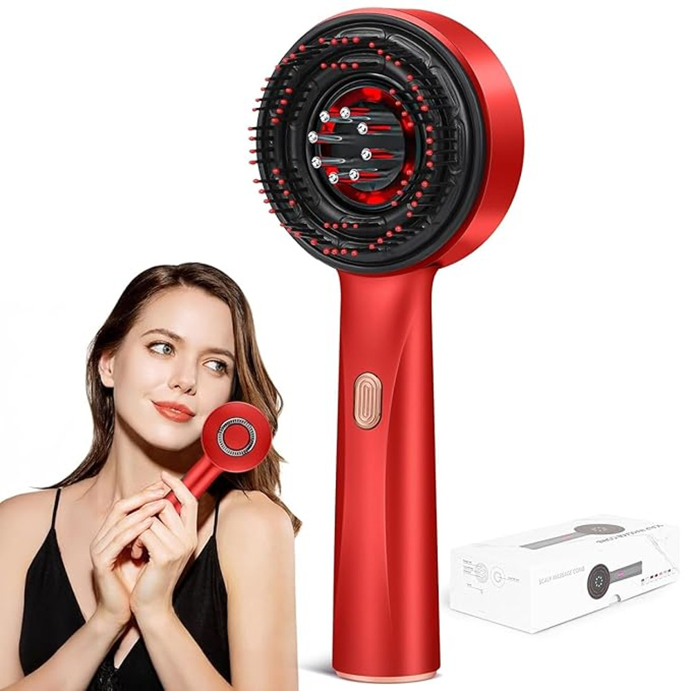 Electric Scalp Massage Comb With Red Light Therapy  Hair Growth Stimulator  Oil Applicator For Anti 4