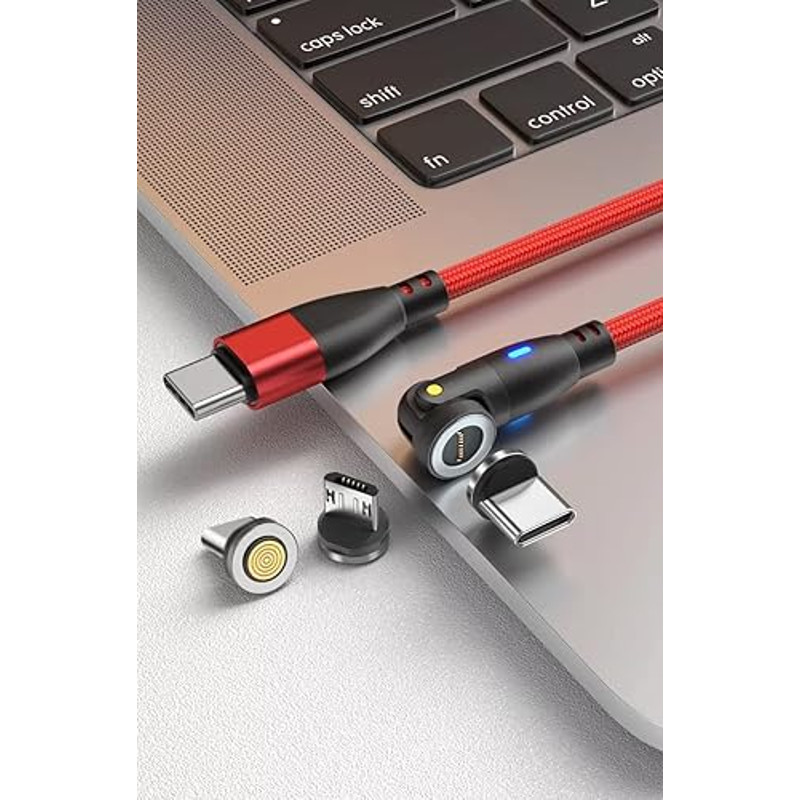 AUFU 100W Magnetic USB Charging Cable  5A Fast Charge TypeC  Micro USB Magnet Cable For IPhone Sams 7