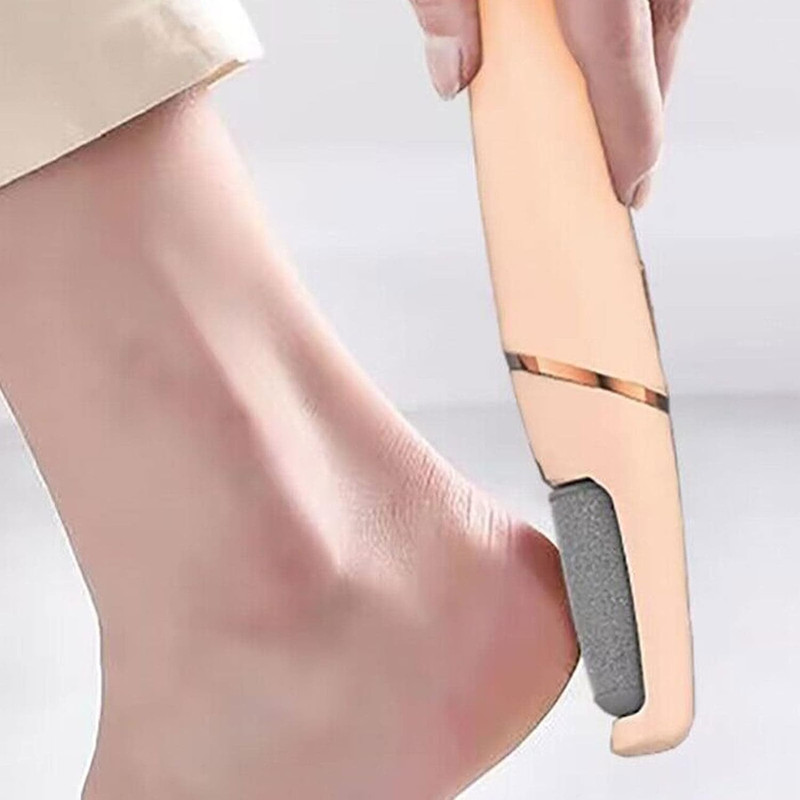 USB Rechargeable Electric Foot Grinder  Pedicure Tool With 2 Removable Roller Heads For Smooth Soft 3