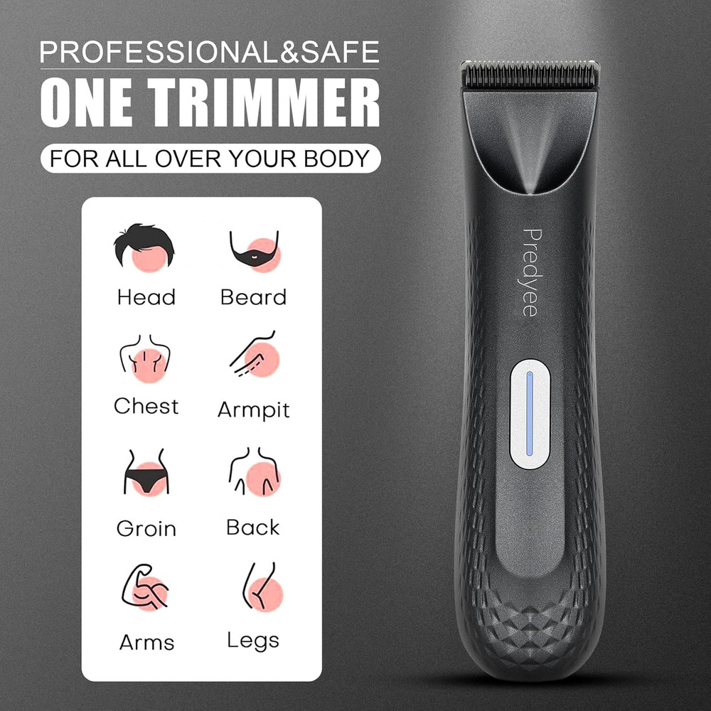 Electric Groin  Body Hair Trimmer For Men  Waterproof Groomer With Replaceable Ceramic Blade 5