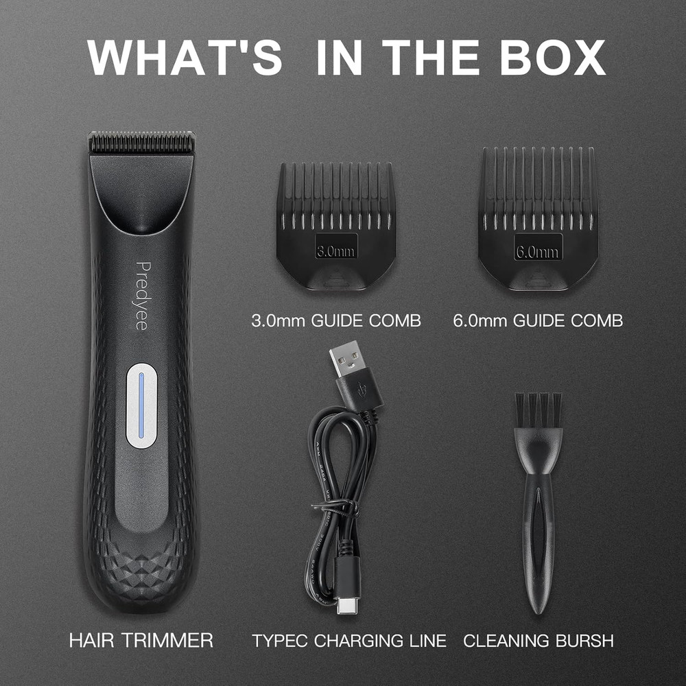 Electric Groin  Body Hair Trimmer For Men  Waterproof Groomer With Replaceable Ceramic Blade 1