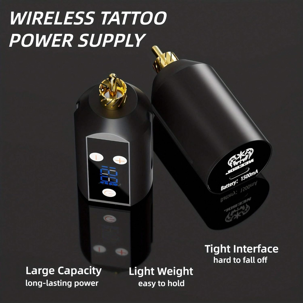Neebol Wireless Tattoo Kit  Complete Cordless Tattoo Pen With LED Display  1500mAh Battery For Begi 6