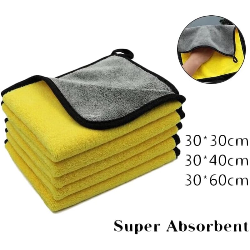Thick Microfiber Car Cleaning Towels Ultra Soft Double Layer Drying Cloths 126pcs Set