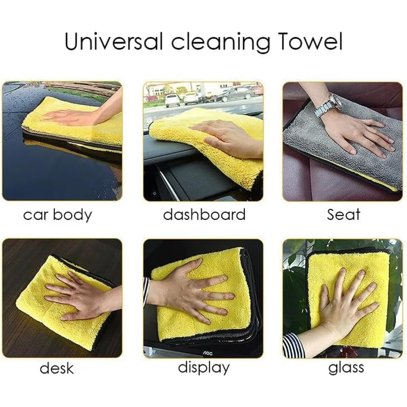 Thick Microfiber Car Cleaning Towels Ultra Soft Double Layer Drying Cloths 126pcs Set 1