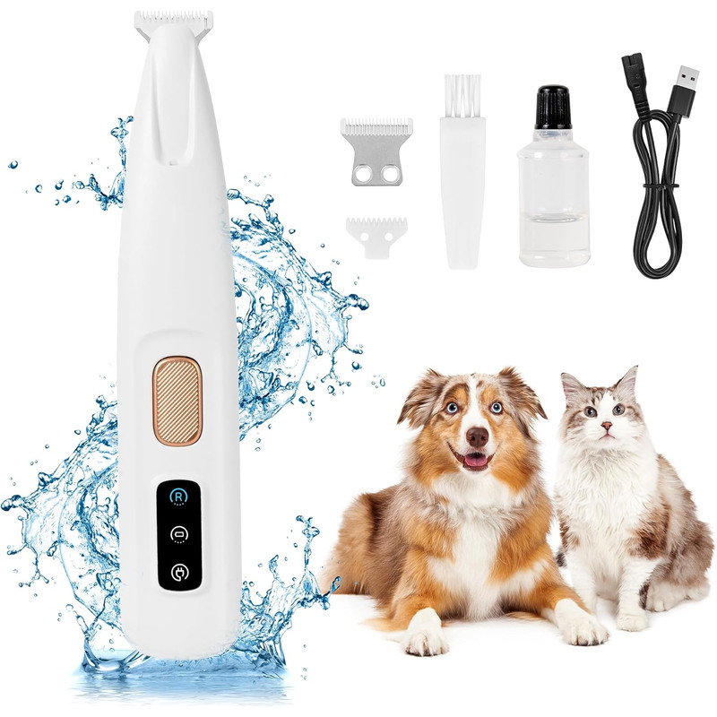LED Dog Paw Trimmer  Waterproof Pet Hair Grooming Clippers With Display  18mm Wide Blade 1