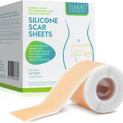 150cm silicontreatment e scar treatment tape – reusable gel patch for acne, burn, surgical & trauma scar reduction