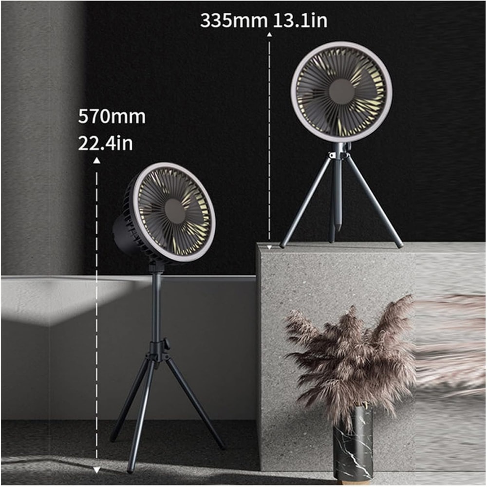 Portable Camping Fan With LED Power Bank 4000mAh10000mAh Rechargeable Wireless Fan For Desk Tent 3