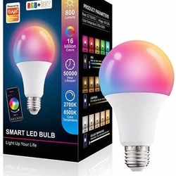 smart wifi led bulb e27 – 9w rgbcw dimmable light with voice control for alexa & google home