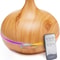 500ml Ultrasonic Essential Oil Diffuser Wood Grain Aroma Humidifier With Remote Control 7Color LE 0