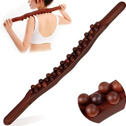 beech wood guasha scraping stick – 8/20-bead universal back & abdominal massager for tendon relaxation & point therapy