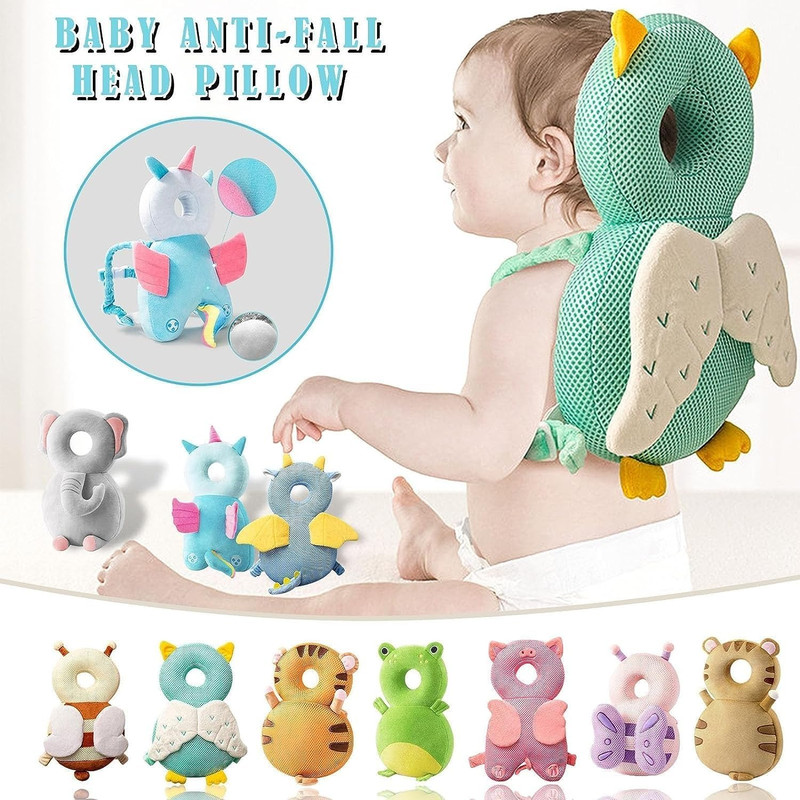 Toddler Baby Head Protector Pillow  Safety Cushion For 13T Infants With Cute Cartoon Wings Design 0