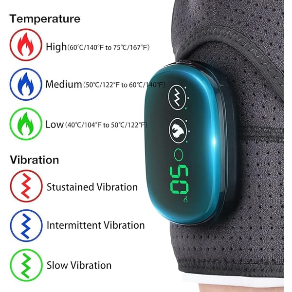 Electric Heated Shoulder Massager Vibration Support Belt With Adjustable Heat Compression Therapy 6