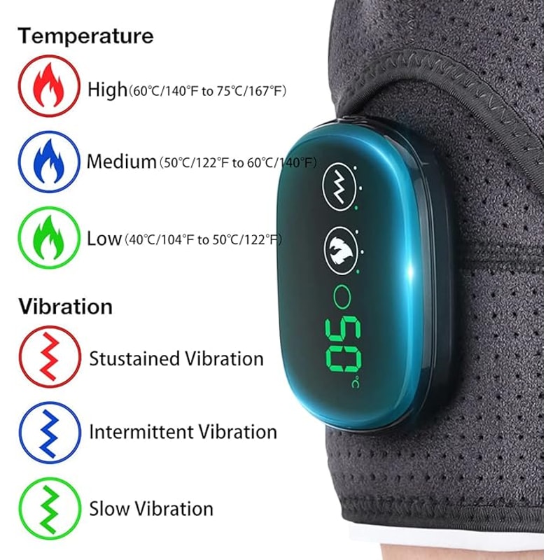 Electric Heated Shoulder Massager Vibration Support Belt With Adjustable Heat Compression Therapy 6