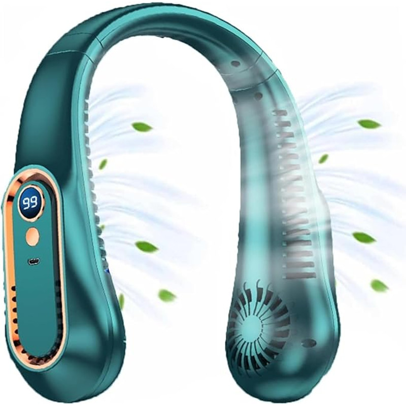 Xiaomi Bladeless Neck Fan  8000mAh Portable Rechargeable Hanging Fan With LED Display  Silent Airfl 10