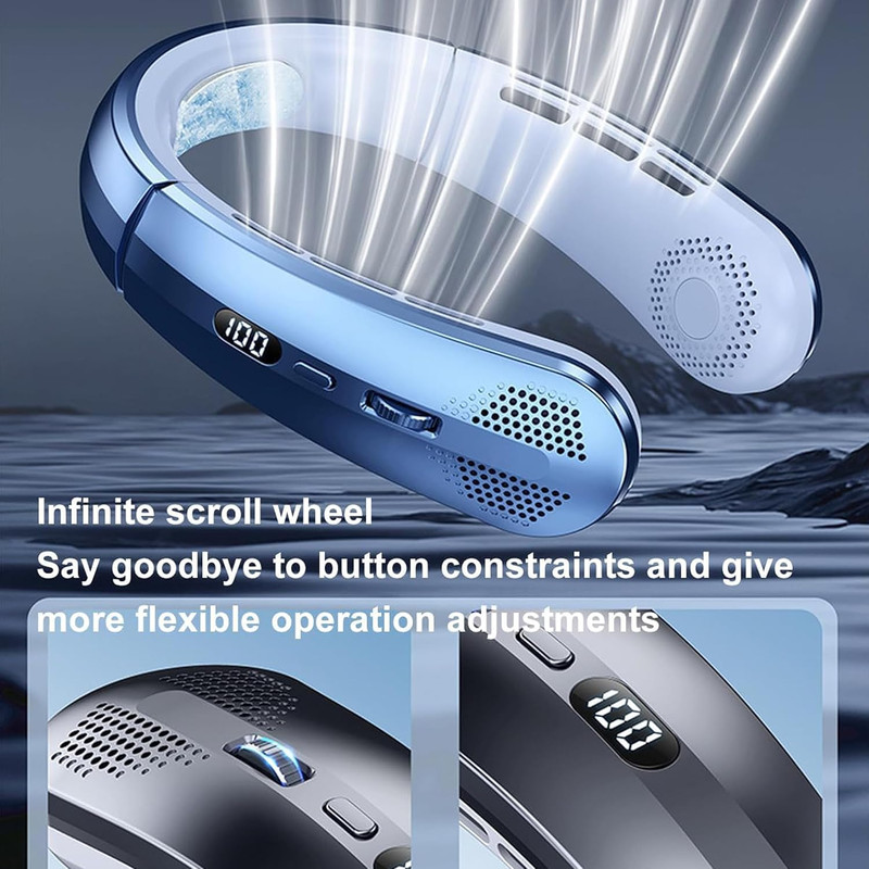 Xiaomi Bladeless Neck Fan  8000mAh Portable Rechargeable Hanging Fan With LED Display  Silent Airfl 4