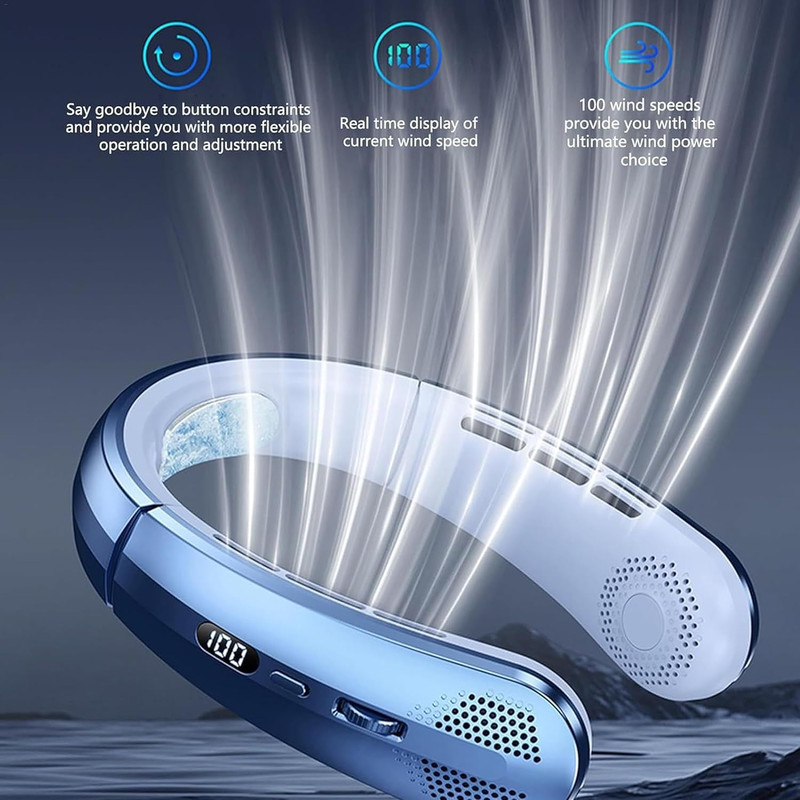 Xiaomi Bladeless Neck Fan  8000mAh Portable Rechargeable Hanging Fan With LED Display  Silent Airfl 1