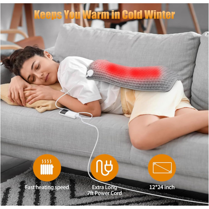 Electric Heating Pad Blanket  9Level Adjustable Heat With 4 Mode Timer For Neck Shoulder Back  Leg  2