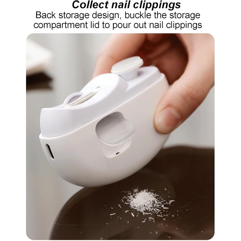 Electric Nail Clippers With LED Light Automatic Trimmer Polisher For Babies Adults Seniors 5