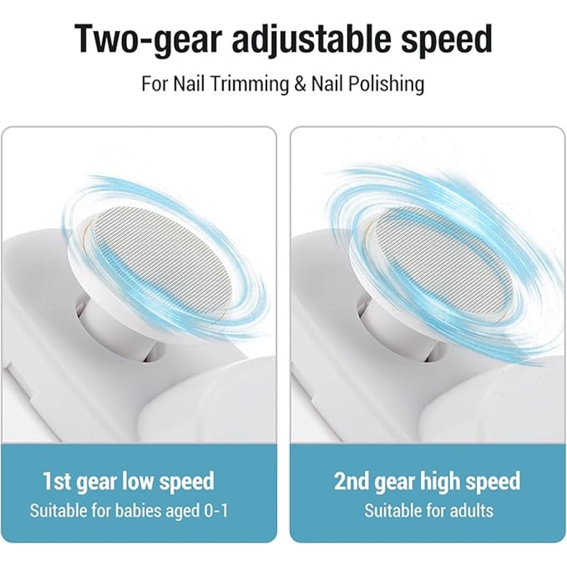 Electric Nail Clippers With LED Light Automatic Trimmer Polisher For Babies Adults Seniors 7