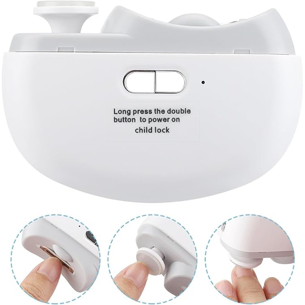 Electric Nail Clippers With LED Light Automatic Trimmer Polisher For Babies Adults Seniors 3