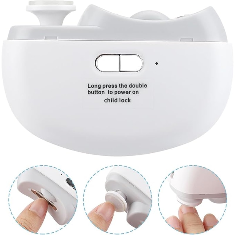 Electric Nail Clippers With LED Light Automatic Trimmer Polisher For Babies Adults Seniors 3