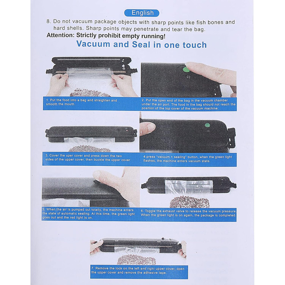 Electric Vacuum Sealing Machine  2025 Black 220V110V Food Saver With Vacuum Bags For Home Food Stor 8