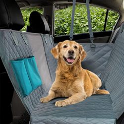 petravel waterproof dog car seat cover – hammock-style pet travel mat with back seat protection & safety carrier design