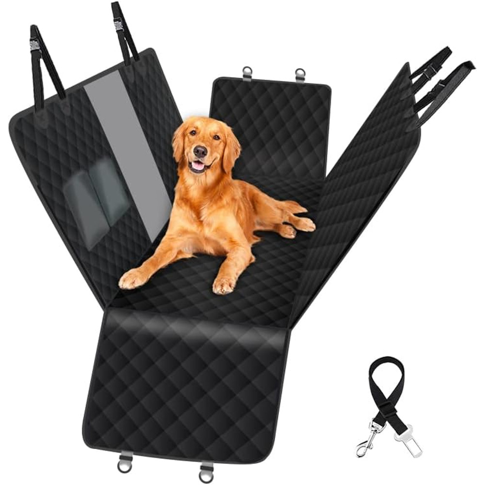 PETRAVEL Waterproof Dog Car Seat Cover  HammockStyle Pet Travel Mat With Back Seat Protection  Safe 5