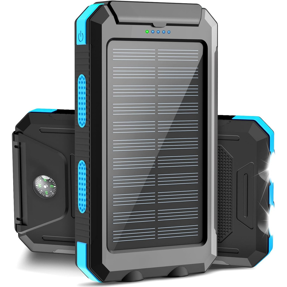 38800mAh Waterproof Solar Power Bank Dual USB Outdoor Mobile Charger For Camping  Travel 12